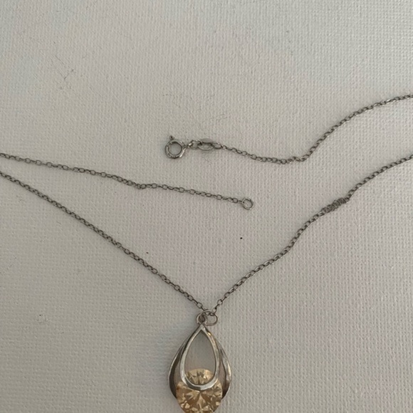 Sterling Silver Topaz CZ necklace - Picture 4 of 6